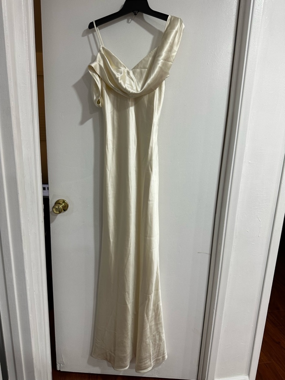 Reformation Ronda Ivory One-Shoulder Silk Draped Gown Dress Wedding - Picture 8 of 12